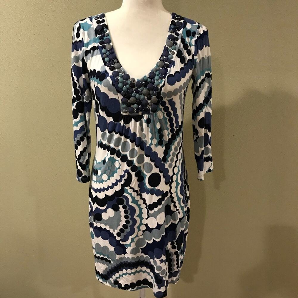 Boden Polka Dot Beaded Knit Dress